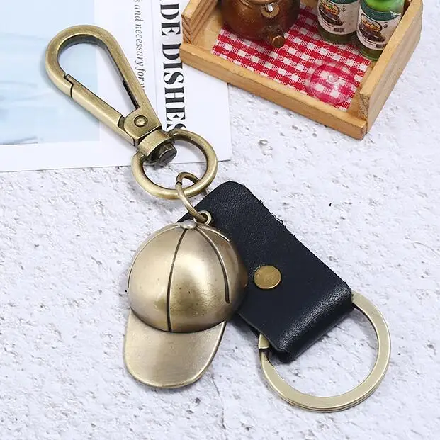 Кожаный брелок для ключей мужчин и женщин модный винтажный держатель сумки