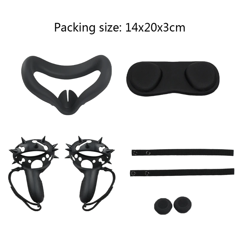 

Anti-Slip Rocker Cap VR Lens Cover Silicone Case Handle Grip Strap for -Oculus Quest 2 Touch Controller
