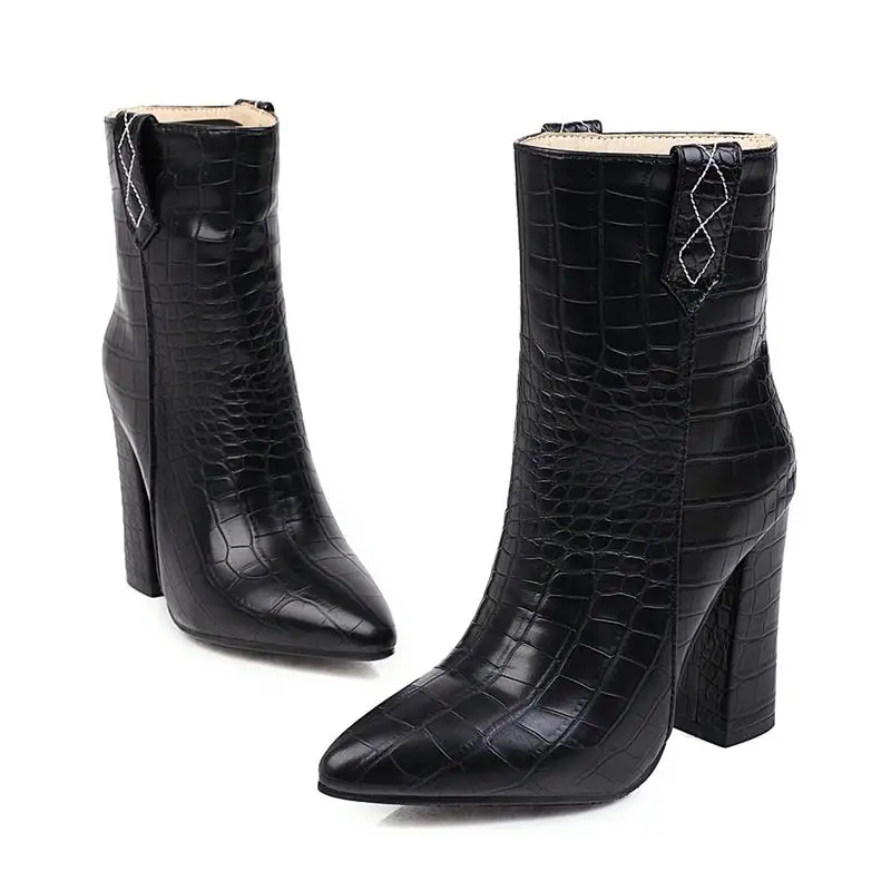 

MORAZORA Plus size 34-43 New ankle boots thick high heeled pointed toe autumn winter boots high quality western boots women