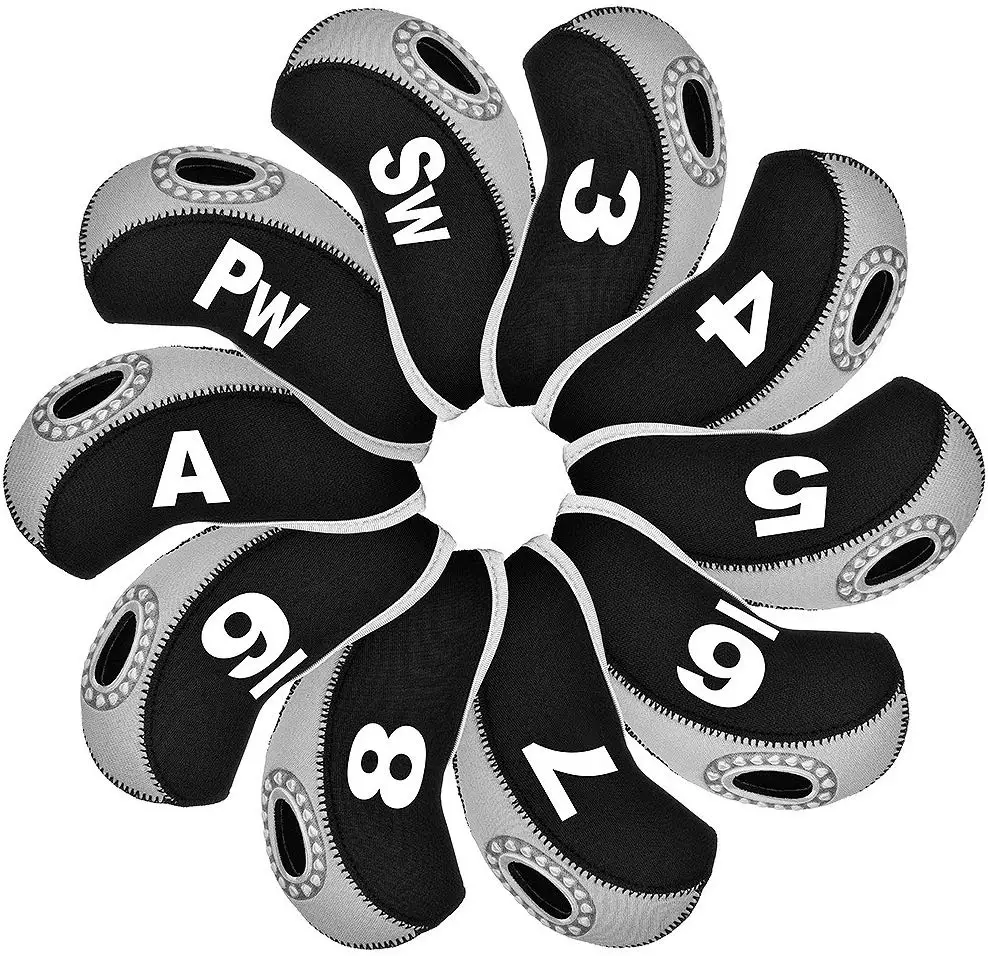 Agemore 10 шт./компл. Изысканная ПУ гольф клуб клюшка для гольфа чехлы на сиденья протектор Гольф головных уборов комплекты железная крышка головного убора для аксессуары