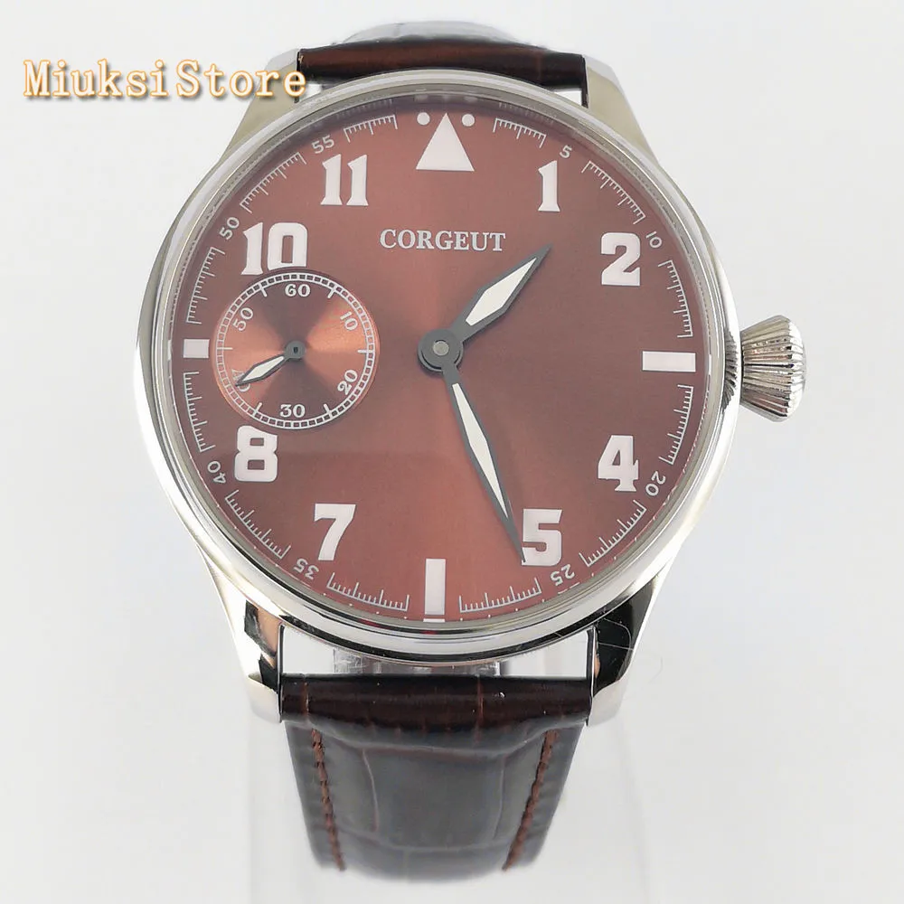 Мужские механические часы с серебристым циферблатом и кожаным ремешком |