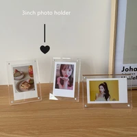 korea style transparent arylic photo postcards holder kpop desktop 3inch photo frame kawaii stationary