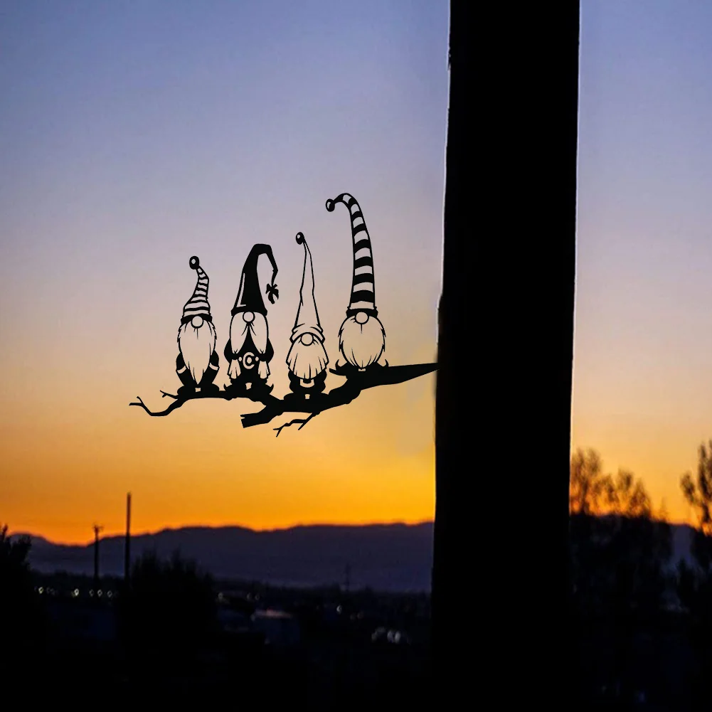 

Garden Gnomes Statue Office Art Lightweight Props Home Decor Outdoor Gift Tree Branch Craft Iron Sculptures Durable Cute