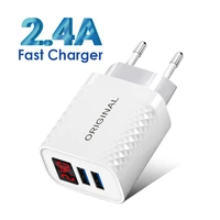 2 4a quick charge 3 0 led display 2 ports usb phone charger fast charging for iphone 11 pro samsung s20 charger eu wall adapter