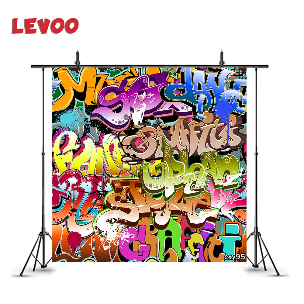 

LEVOO Фотофон фон в стиле фанк в стиле «хип-хоп» с рисунком Граффити стена фон для фотосъемки с изображением фотозонт фото студийная съемка ре...