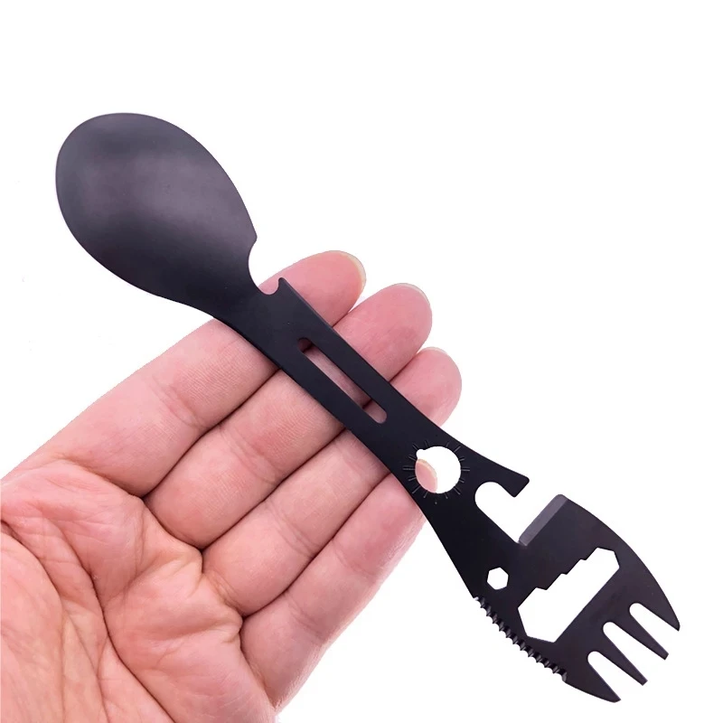 

3Pcs Multi Tool 10 In 1 Tableware Stainless Steel Cutlery Flatware Utensil Fork Can Opener Spork Picnic Spoon Portable Camp