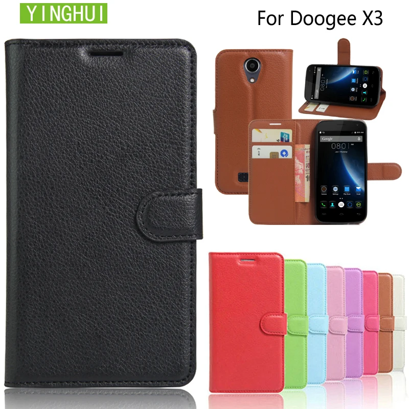 Кожаный чехол Для DOOGEE X3 роскошный чехол-кошелек из искусственной кожи флип-чехол