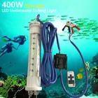 Высокая Мощность 400W 12V24VDC голубой цвет светодиодный для подводной охоты подводная вспышка с 5 м кабель