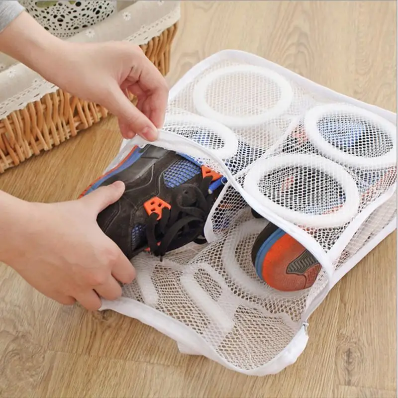 

Zipper Mesh Laundry Bag Household Washing Machine Bag Footwear Dirty Clothes Storage Basket Laundry Basket laundry bag
