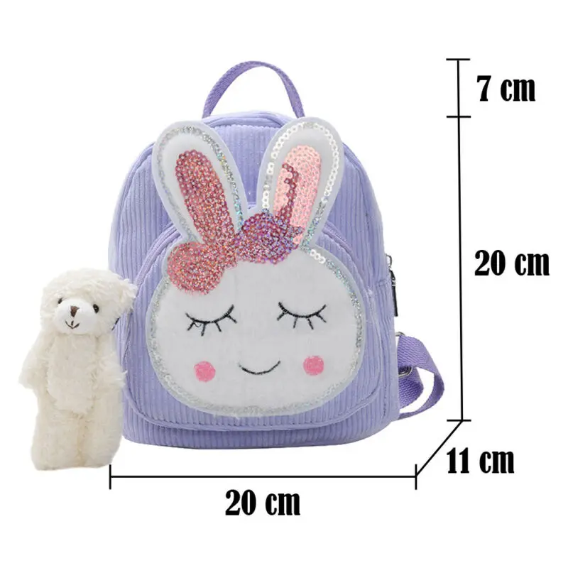 Милый детский рюкзак с мультяшным кроликом для девочек школьные сумки малышей