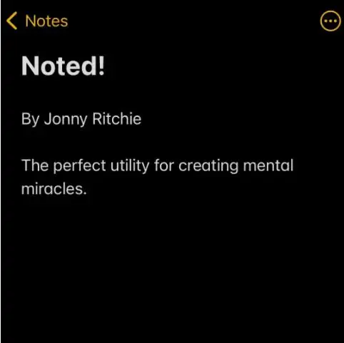 

Noted! by Jonny Ritchie , Magic Tricks