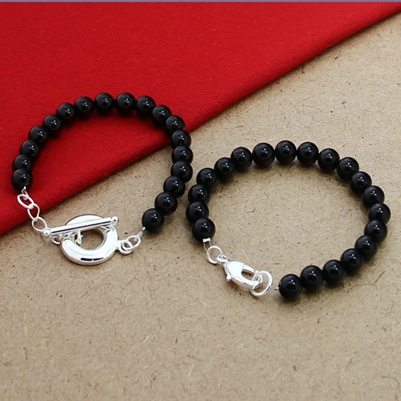 Набор украшений из серебра 925 пробы с черным жемчугом набор свадебных для мужчин