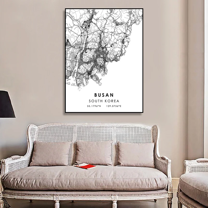 

Busan map print poster canvas | Busan South Korea Street map | Busan city map print poster canvas