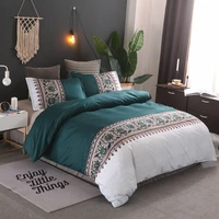 bohemian pattern carving comforter set light luxury simple style duvet cover and pillowcases bedding set queen king size 3pcs