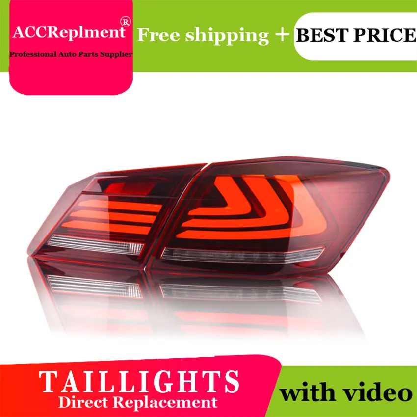 

4PCS Car Styling for Honda Accord 9 Taillights 2013-2015 for Accord 9 LED Tail Lamp+Turn Signal+Brake+Reverse LED light