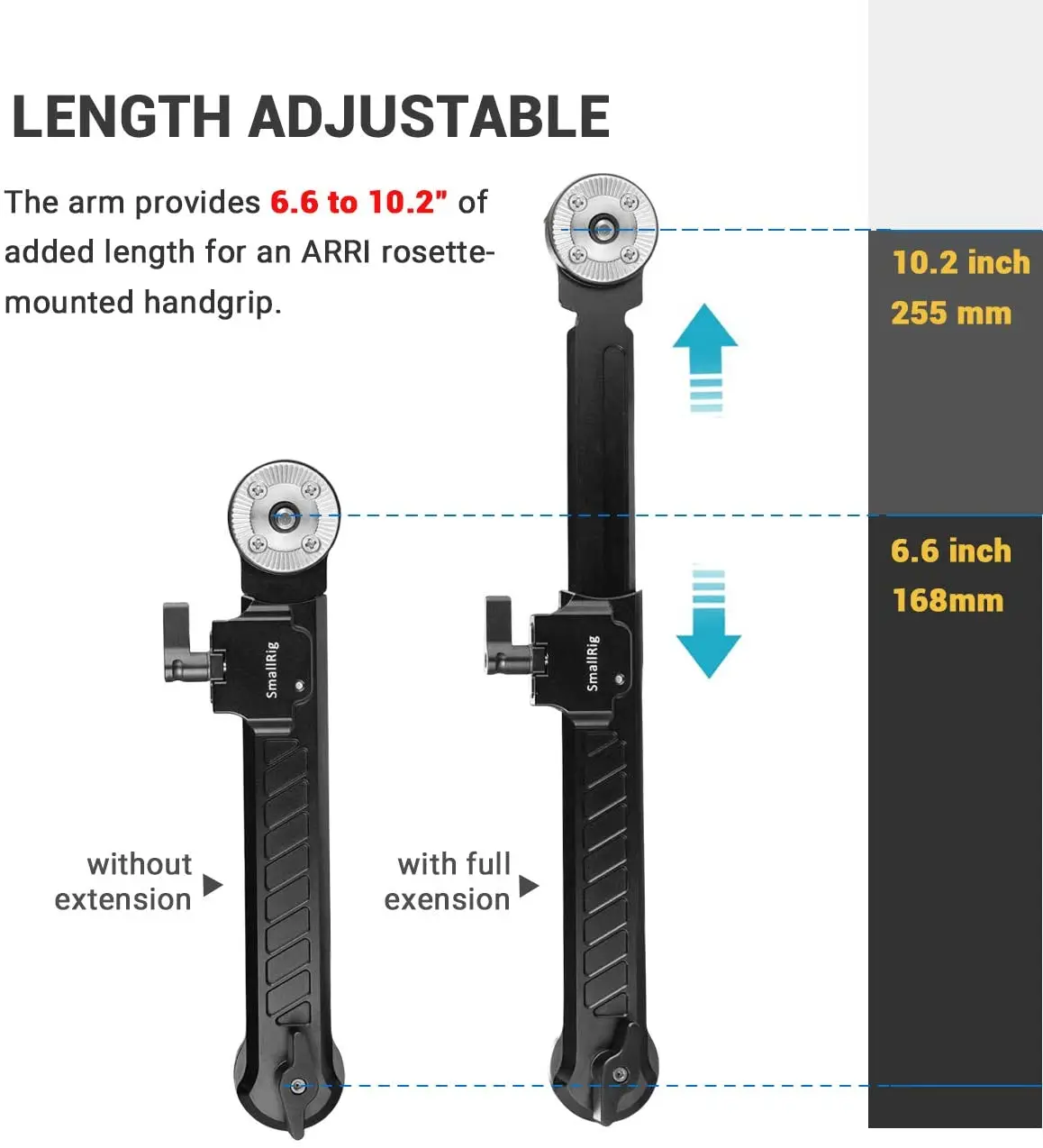 РЕГУЛИРУЕМЫЙ УДЛИНИТЕЛЬ SmallRig 168-260 мм с розеткой Arri для видеокамеры Sony