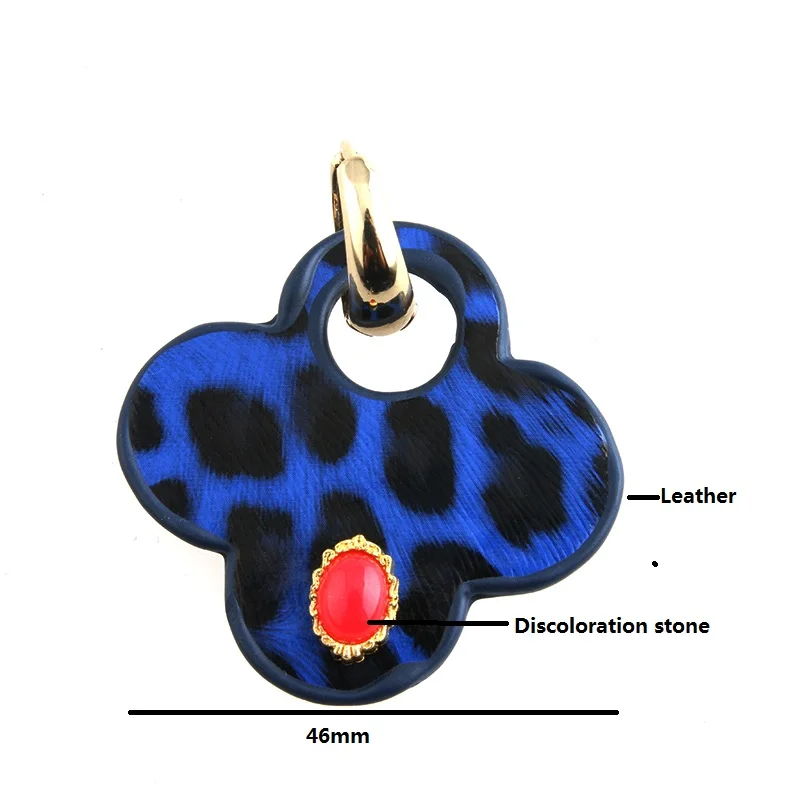 NeeFuWoFu Висячие большие серьги с тигром подвеска клевер женская кожа