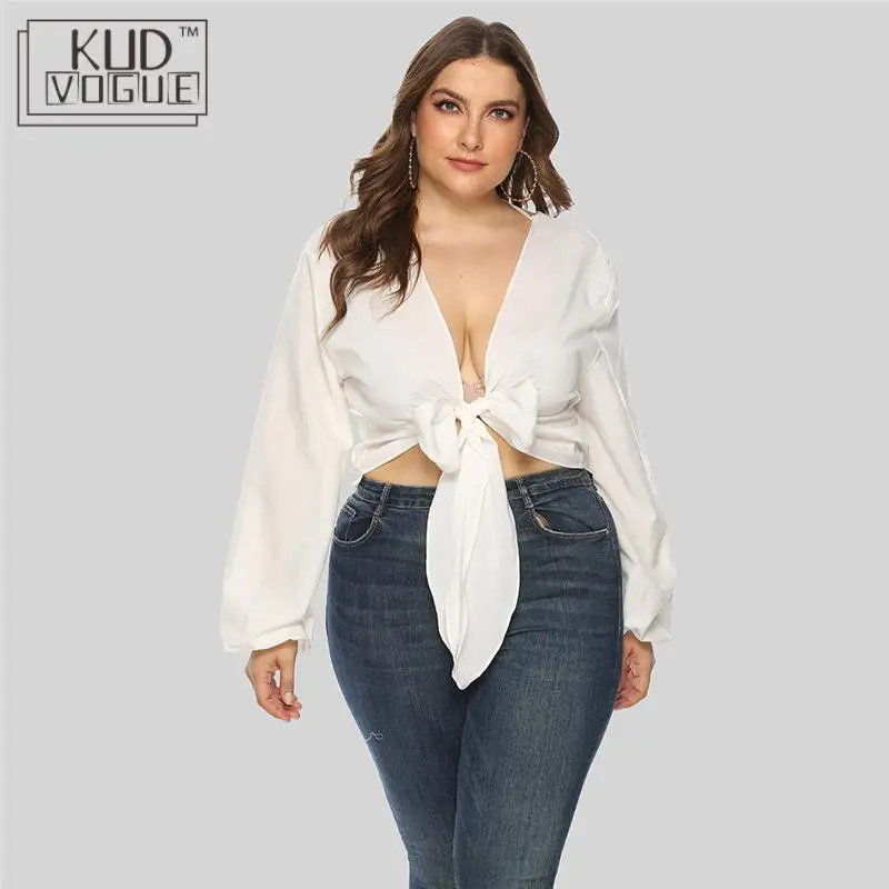 Женские топы и блузки размера плюс лето 2018 корейская мода Красная белая блузка с