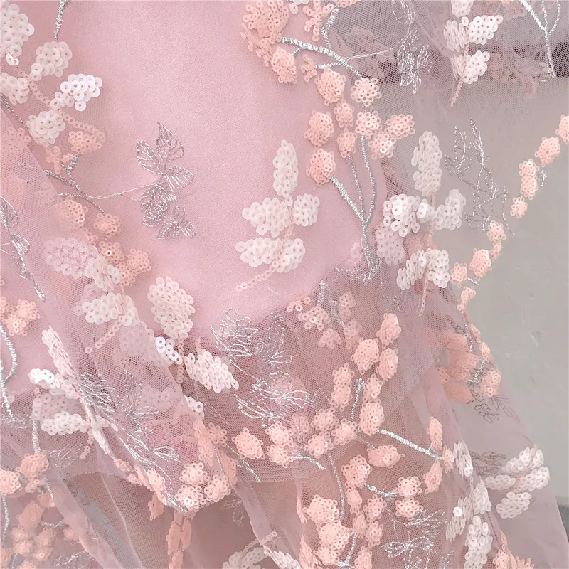 Бренд женское платье Лето Cherry Blossom розовый блестки вышитые ремень платье кружева сетки шить пикантные длинные Платья для вечеринок
