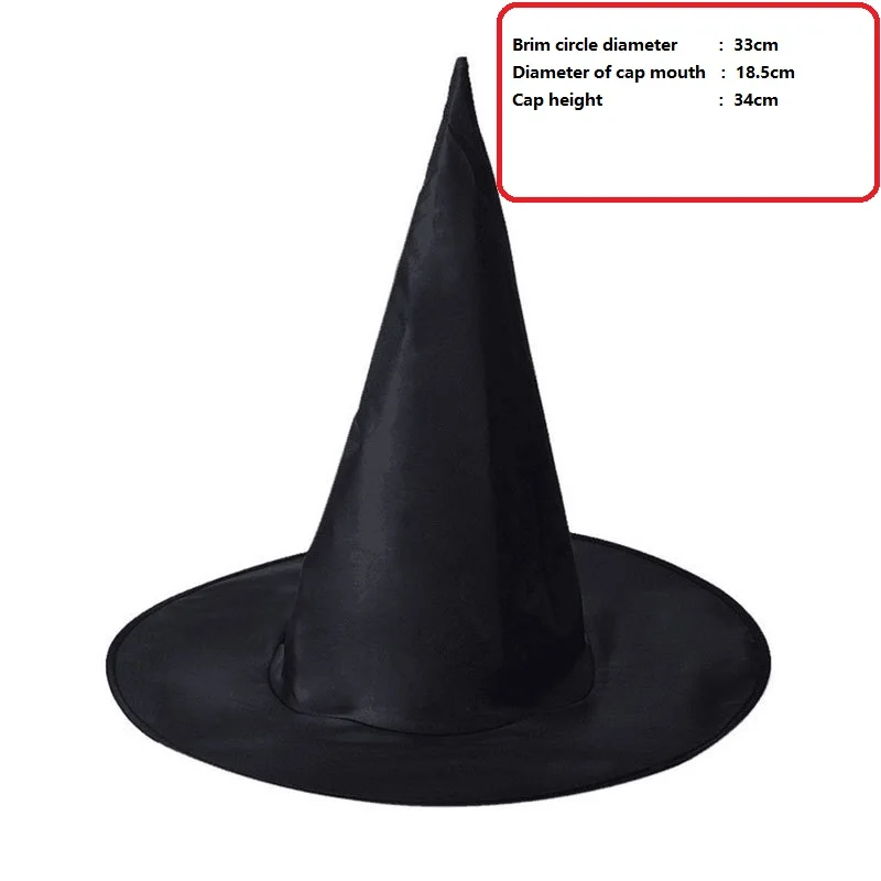 

Halloween horror black taffeta wizard hat halloween decoration