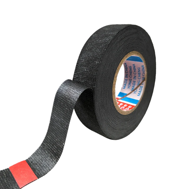 

Black Color 1Roll Width 9/15/19/25/32MM Length 15M Wiring Harness Tape Strong Adhesive Cloth Fabric Tape For Looms Cars