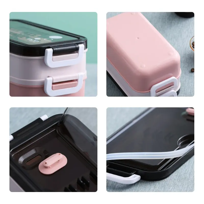 

New Lunch Box Bento Box for Student Office Worker Double-layer Microwave Heating Lunch Container Food Storage Container