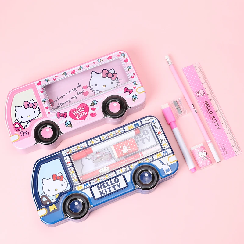 Topsthink Хелло Китти Hello kitty чехол металлический автобус пенал для карандашей с белой доской карандаши набор канцелярских принадлежностей