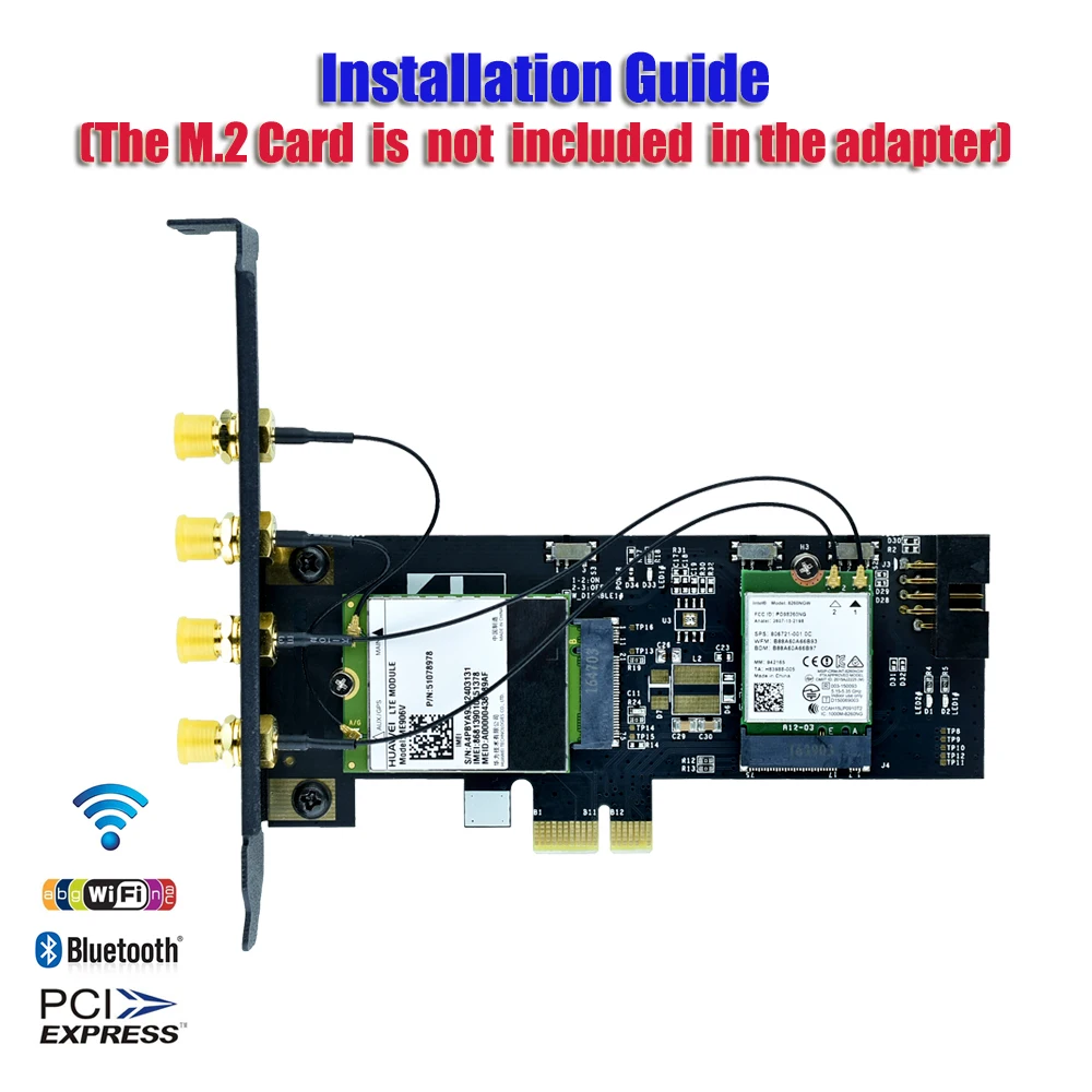Адаптер NGFF M.2 для ПК Wifi ключ B и A к PCIe X1 сетевая карта со слотом SIM карты 5dBi Wi Fi