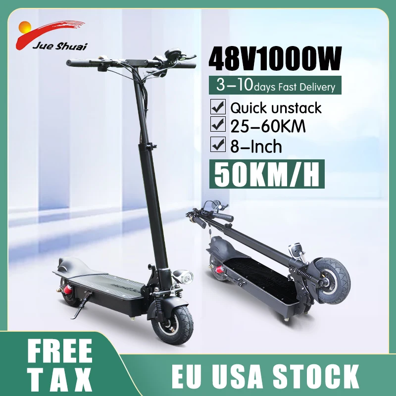 

48V Electric Scooter 1000W Motor 8" Tire E KickScooter Skateboard with Seat Folding monopattino elettrico adulti EU USA Stock