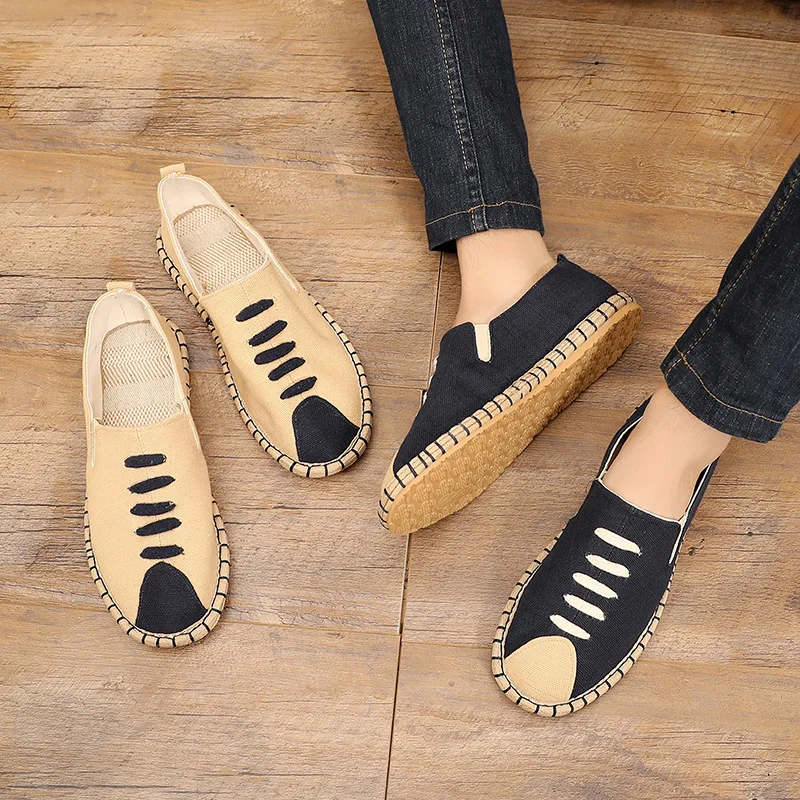 

spring new sneakers men Linen canvas shoes fashion trend men casual shoes comfortable espadrilles classic running shoes tyh78