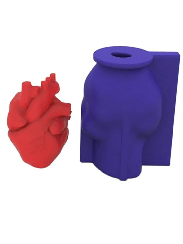 

New Shape of Human Heart Organ Silicone Candle Mold for DIY Handmade Aromatherapy Candle Plaster Ornaments Handicrafts Soap Mold