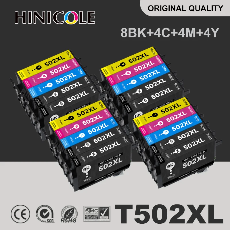 Hinicole совместимый чернильный картридж для принтера EPSON 502 T502 XL Expression Premium XP5100 XP5105 &