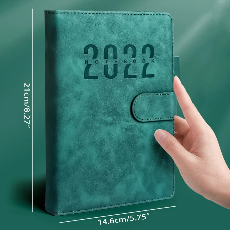 

R9JA 2022 Business Planner Schedule A5 Daily Journal Dated Lined Pages Magnetic Closure Monthly Tndex Tabs Leather Pen Holder