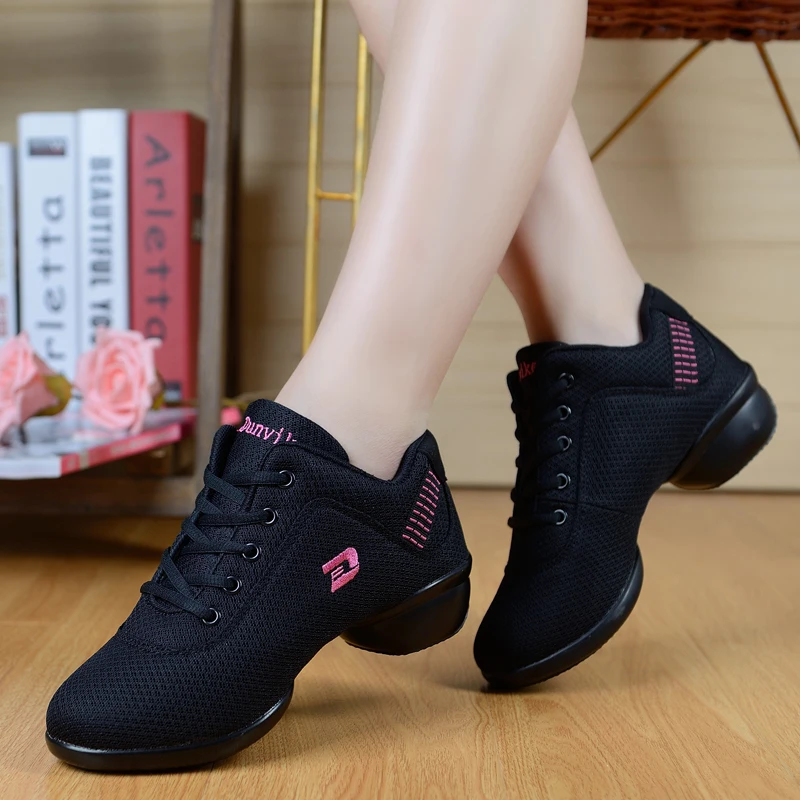 

Hot Sale Soft Outsole Breath Women Dance Shoes Feature Salsa Modern Hip Hop Jazz Sneakers Ladies Sports Practice Shoes