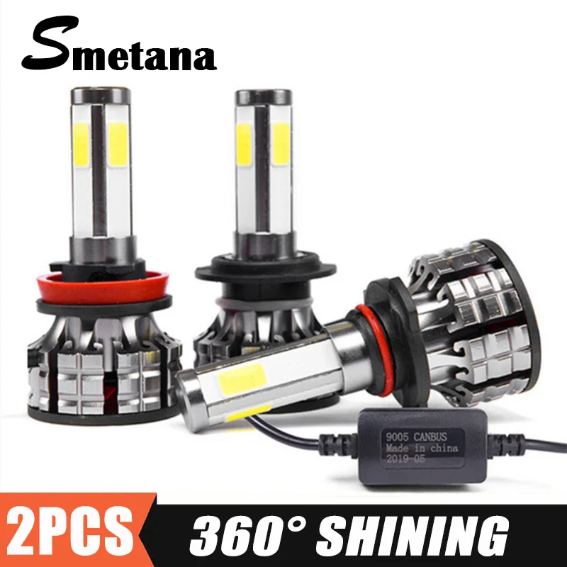 

With 4 Sides Chips H4 LED Headlight Bulbs No Error H11 H7 9005 9006 H9 14000LM 6000K Car Led Auto Headlamp Headlights Fog Light