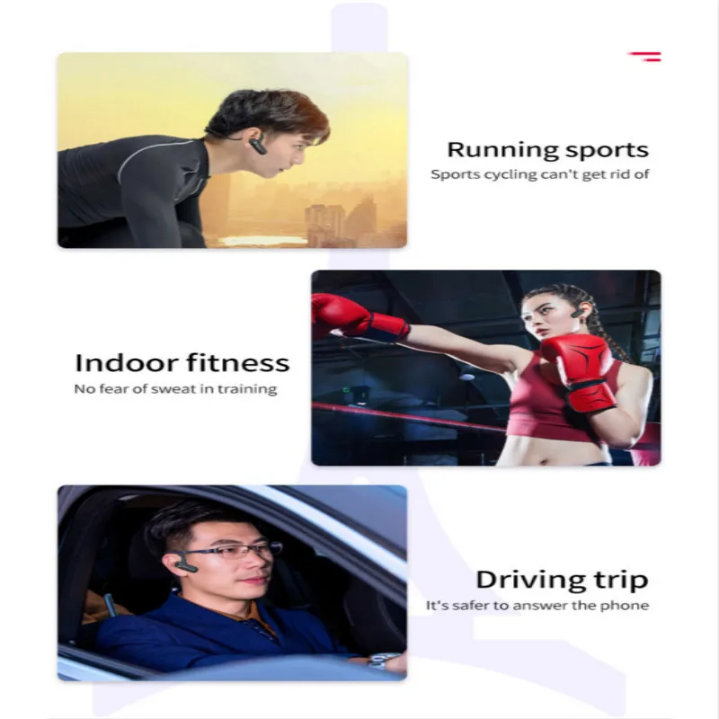 Модные беспроводные Bluetooth наушники костной проводимости удобные универсальные