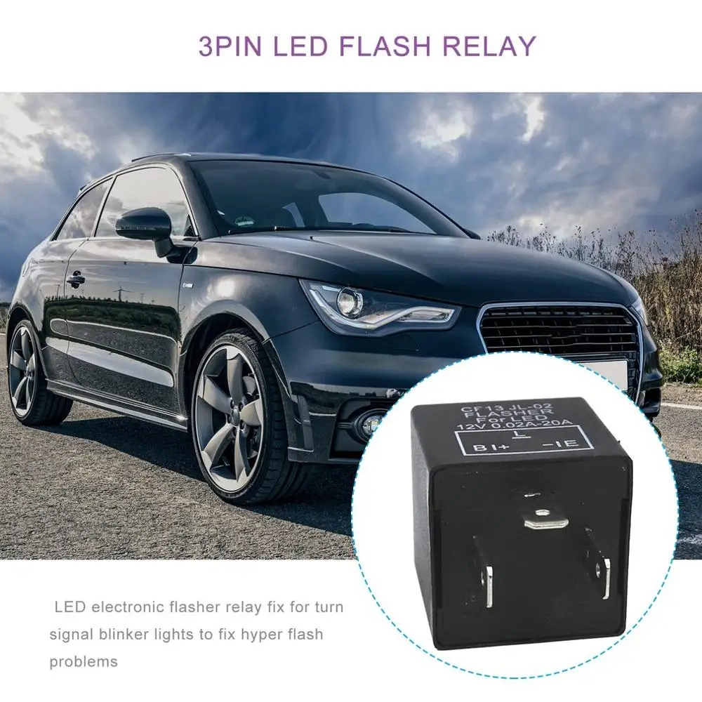 

High Quality Adjustable 3 Pin LED Electronic Flasher Relay 3 Pin LED Automotive Electronic Flash Relay Car Relay CF13