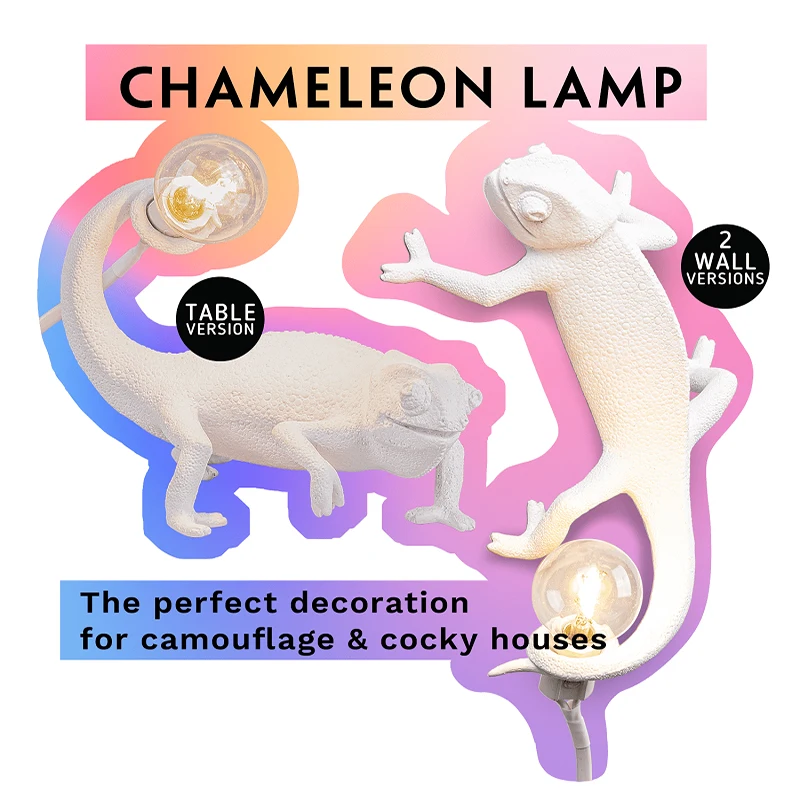 

Nordic Seletti Lizard Table Lights Cute Resin Animal Chameleon Bedside LED Lamp Bedroom Living Room Home Deco Light Fixture