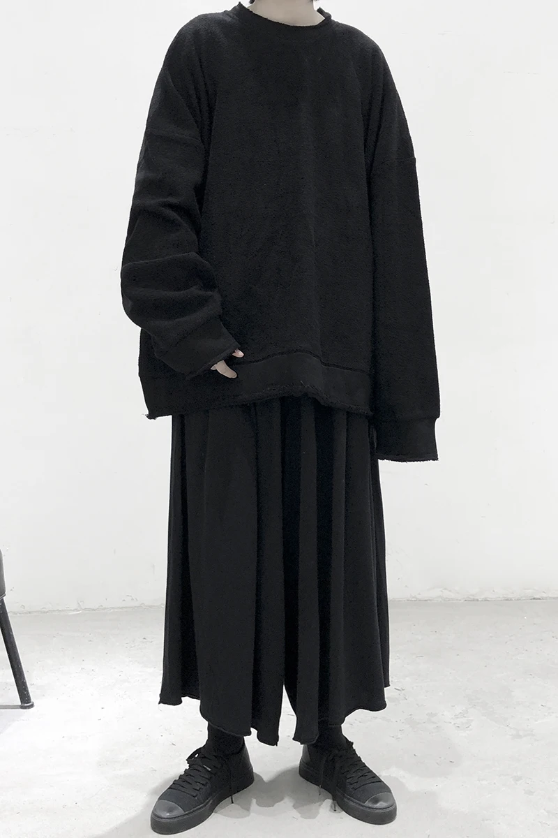 

UMI MAO Yamamoto Style Irregular Sweatshirt New Autumn 2021 Design Top Loose Men's Trendy Brand Clothes Y2k Goth Tops