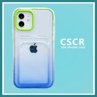 card bag phone case for iphone 13 12 pro max xr xs max 7 8 plus 13 11 transparent gradien cases shockproof clear soft back cover