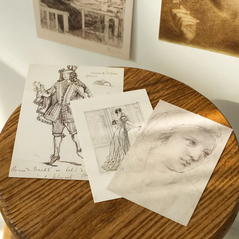 7 шт. Ретро картина для эскизов женщин декоративный фон открыток небольшой постер