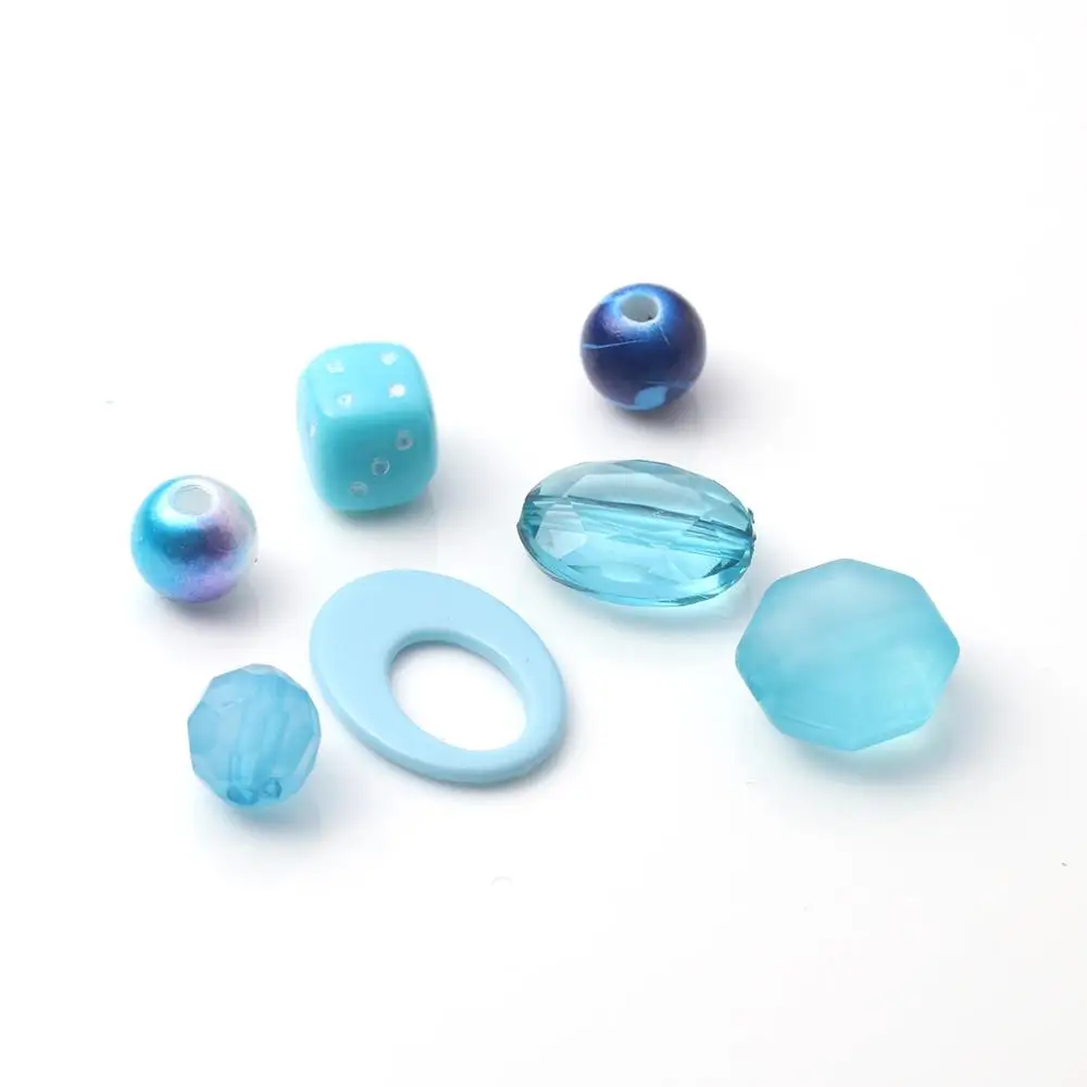 DoreenBeads Модные Акриловые Бусины круглые бежевые матовые красочные случайный для