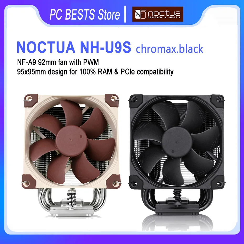 Фото Noctua NH-U9S chromax. Черного цвета на каблуках высотой 5 тепловая труба башня Процессор кулер 120 мм 4pin ШИМ тишина Процессор вентилятор охлаждения дл... №1