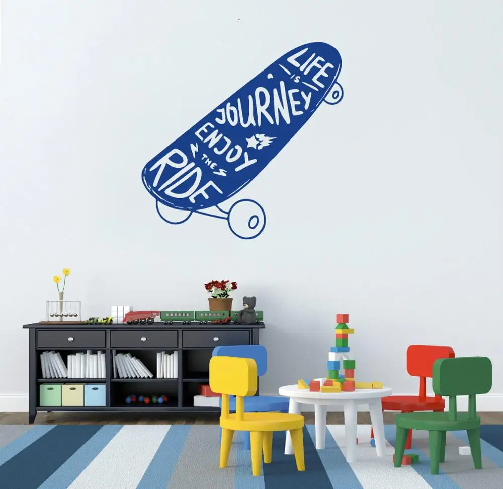 

Removable Skate Wall Stickers Skate Boarder Art Wallpaper For Boys Child Living Room Bedroom Decoration CX279