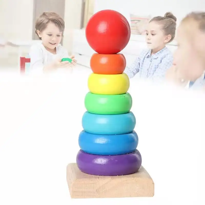 Радужное штабелируемое кольцо башня Штабелируемая Складная чашка блоки