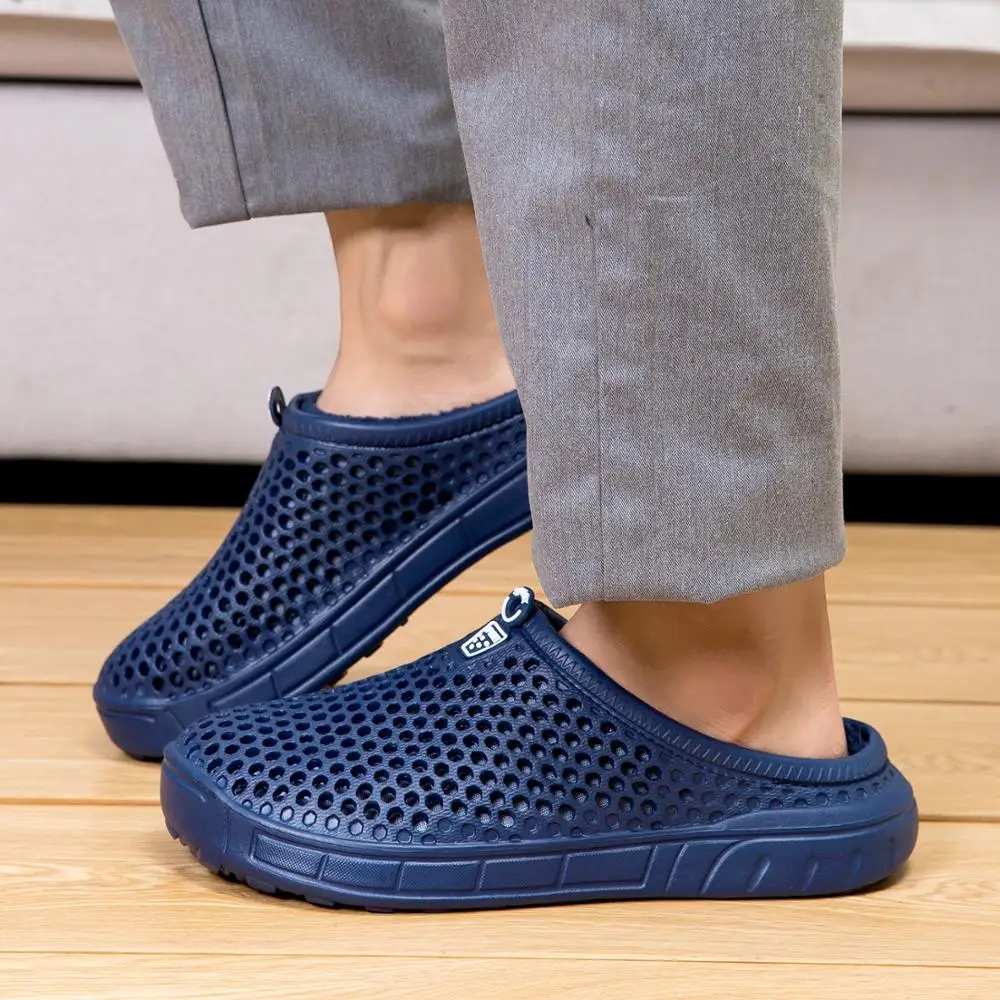 UNN Indoor Slippers Unisex Shoes Lightweight EVA Home Pink Fur Flexible Comfortable Warm Garden Sandals Women Men | Обувь