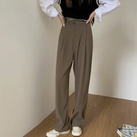 spring autumn long suit pants for women high waist capris summer fashion elegant office lady casual straight trouser