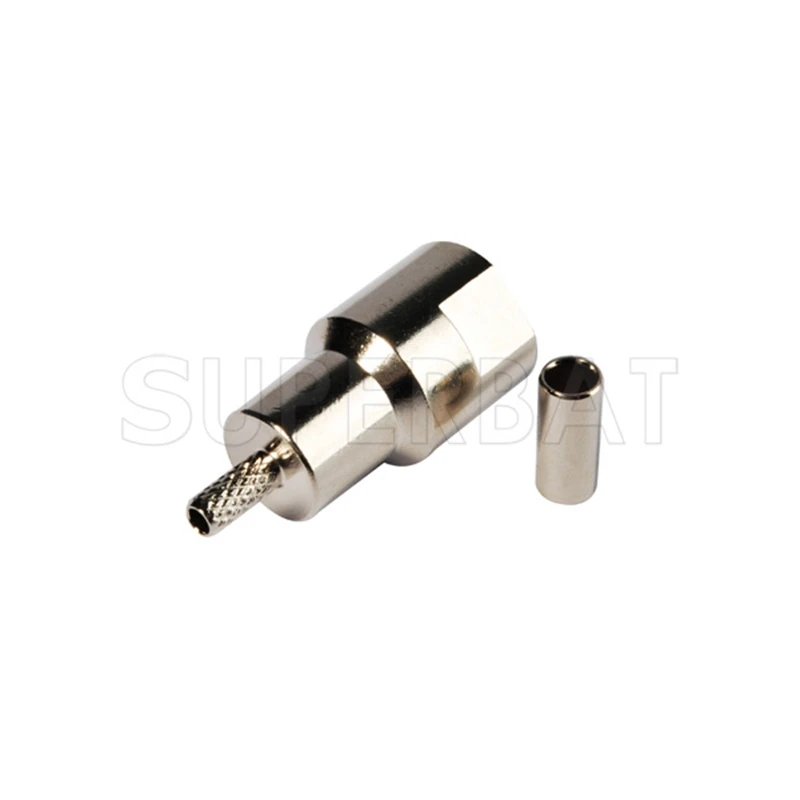 Superbat 10pcs FME Crimp Male RF Coaxial Connector for RG174, RG178,RG316,LMR100 Cable
