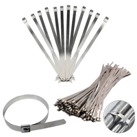 10pcs 7 9x100150200250300350400mm stainless steel metal cable ties tie zip wrap exhaust heat straps induction pipe