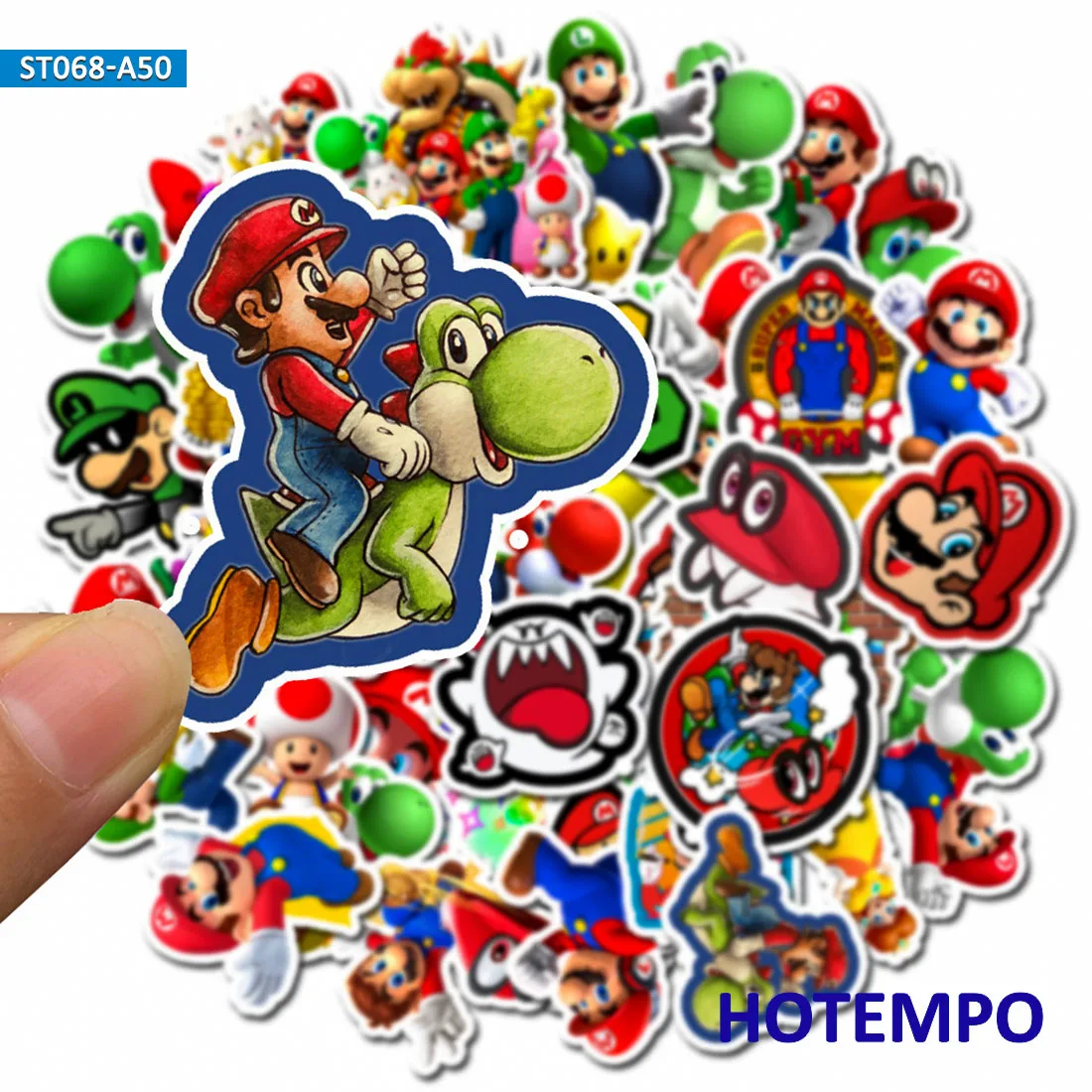 50pcs Cartoon Super Hero Mario Mush Stickers for DIY Mobile Phone Laptop Luggage Suitcase Skateboard Fixed Gear Decal Stickers